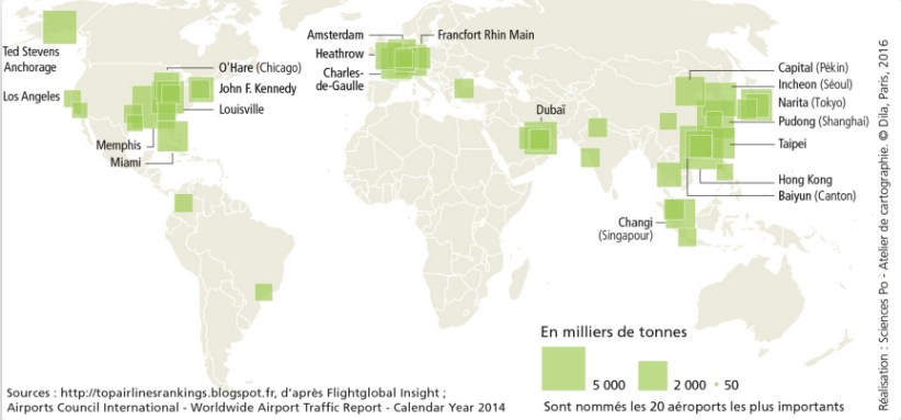 Carte des imports/exports en asie Carte du monde indiquant les imports/exports en asie