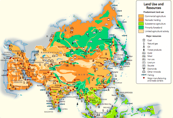 carte d’asie et des langues utilisées pour les échanges commerciaux carte des langues présentent en asie