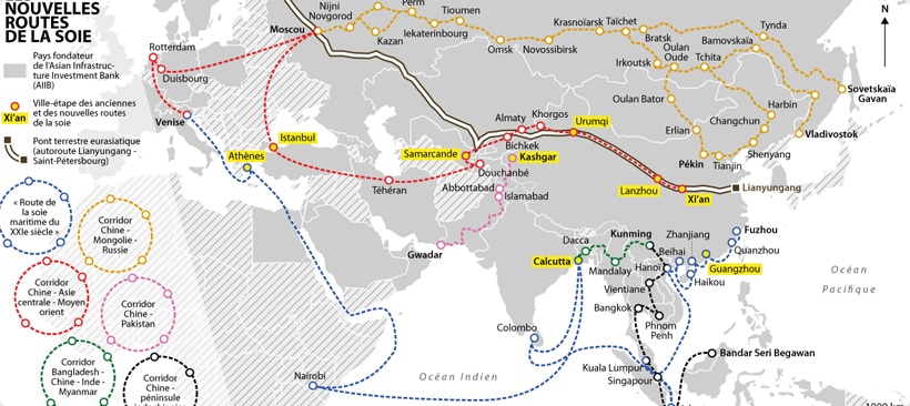 carte des nouvelles routes de la soie carte representant les differentes routes de la soie